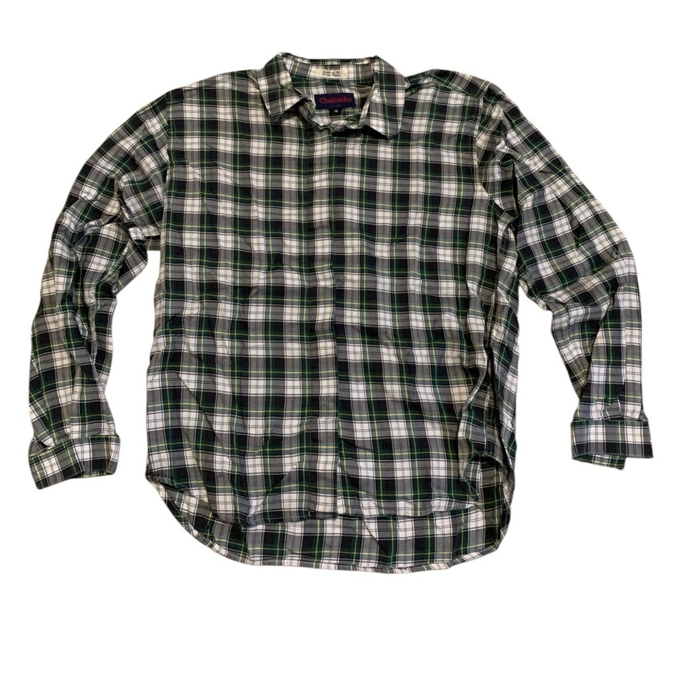 Vintage 90s Chadwicks Plaid Flannel Shirt Relaxed Fit 14